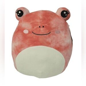 Squishmallow Official Kellytoys Plush 14” Fanina the Frog Pink Tie-Dyed Color